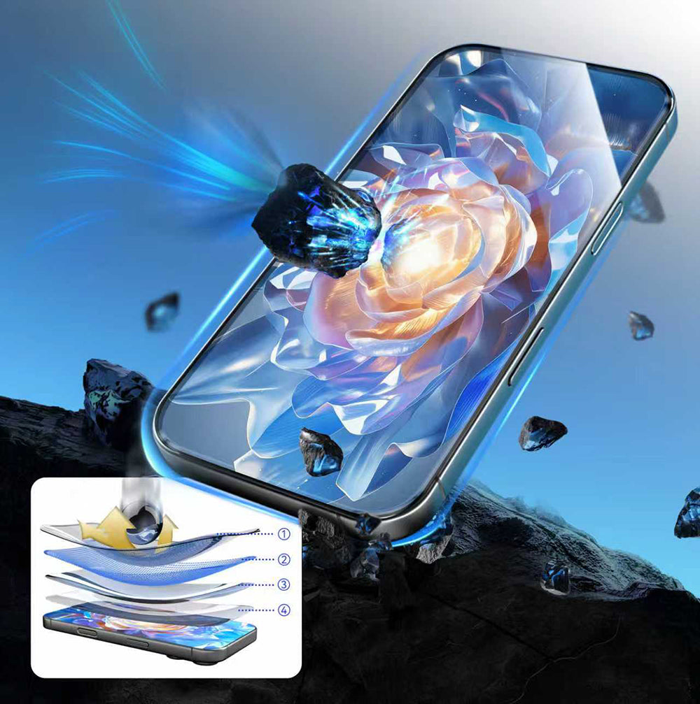 iPhone 17 Pro Mohseven Pure Safir Coating HD 3D Glue Temperli Cam Ekran Koruyucu