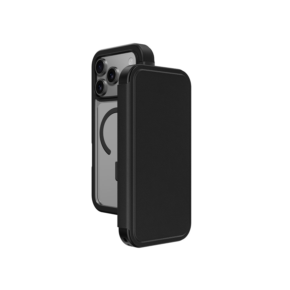 iPhone 17 Pro PU Kartlıklı Kılıflı Amazingthing Glamour Foilo Serisi Kılıf