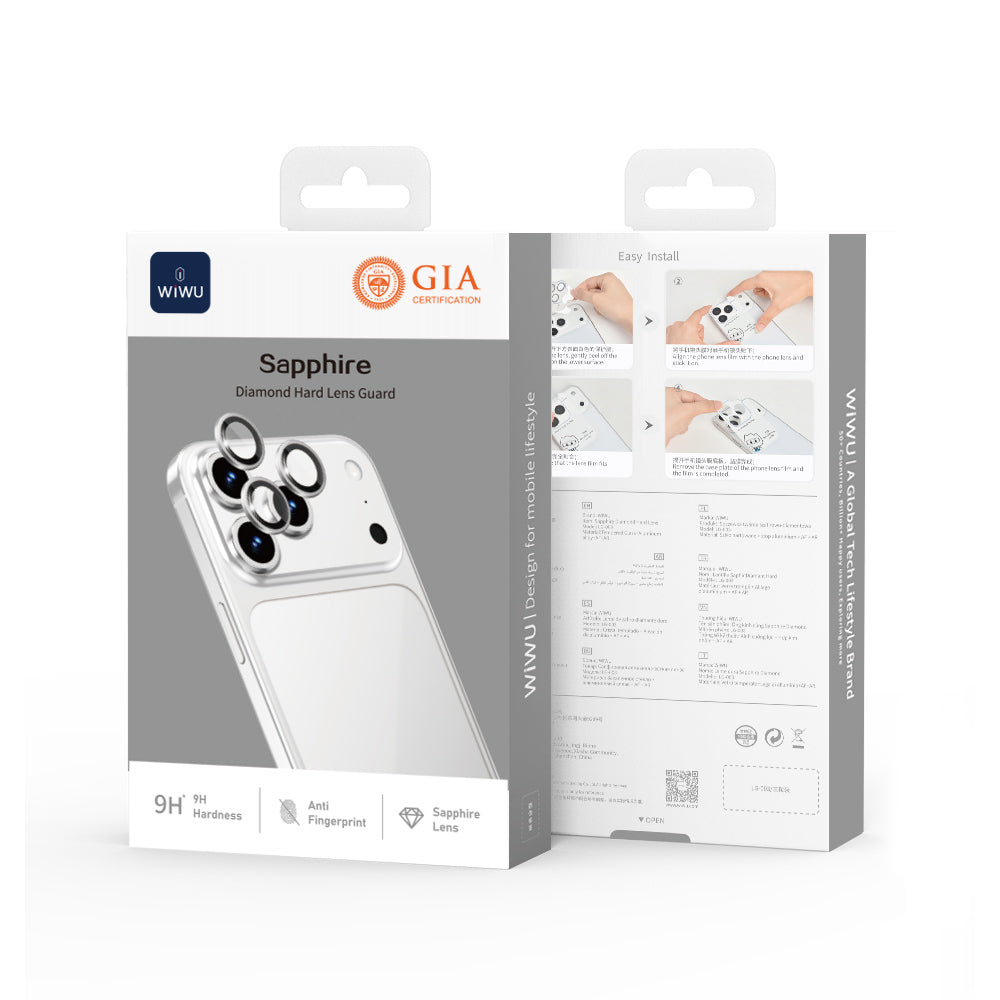 iPhone 17 Pro Wiwu LG-003 Lens Guard Çizilmeye Karşı Dayanıklı Safir Kamera Lens Koruyucu