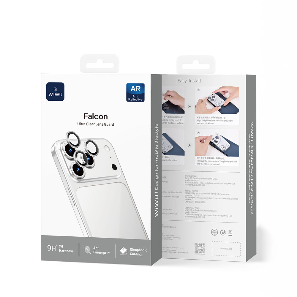 iPhone 17 Pro Wiwu LG-005 Falcon Anti Reflective Çizilmeye Karşı Dayanıklı Kamera Lens Koruyucu