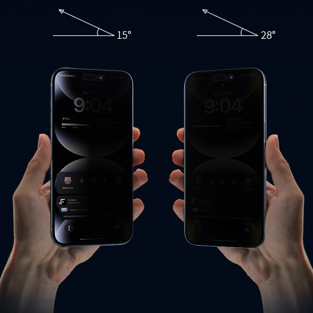 iPhone 17 Pro Wiwu Wi-SQ009 Easy Install iPrivacy 360° Anti-Peep Oleofobik Temperli Cam Ekran Koruyucu + Kolay Uygulama Aparatlı