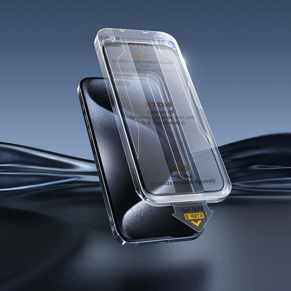 iPhone 17 Pro Wiwu Wi-SQ009 Easy Install iPrivacy 360° Anti-Peep Oleofobik Temperli Cam Ekran Koruyucu + Kolay Uygulama Aparatlı