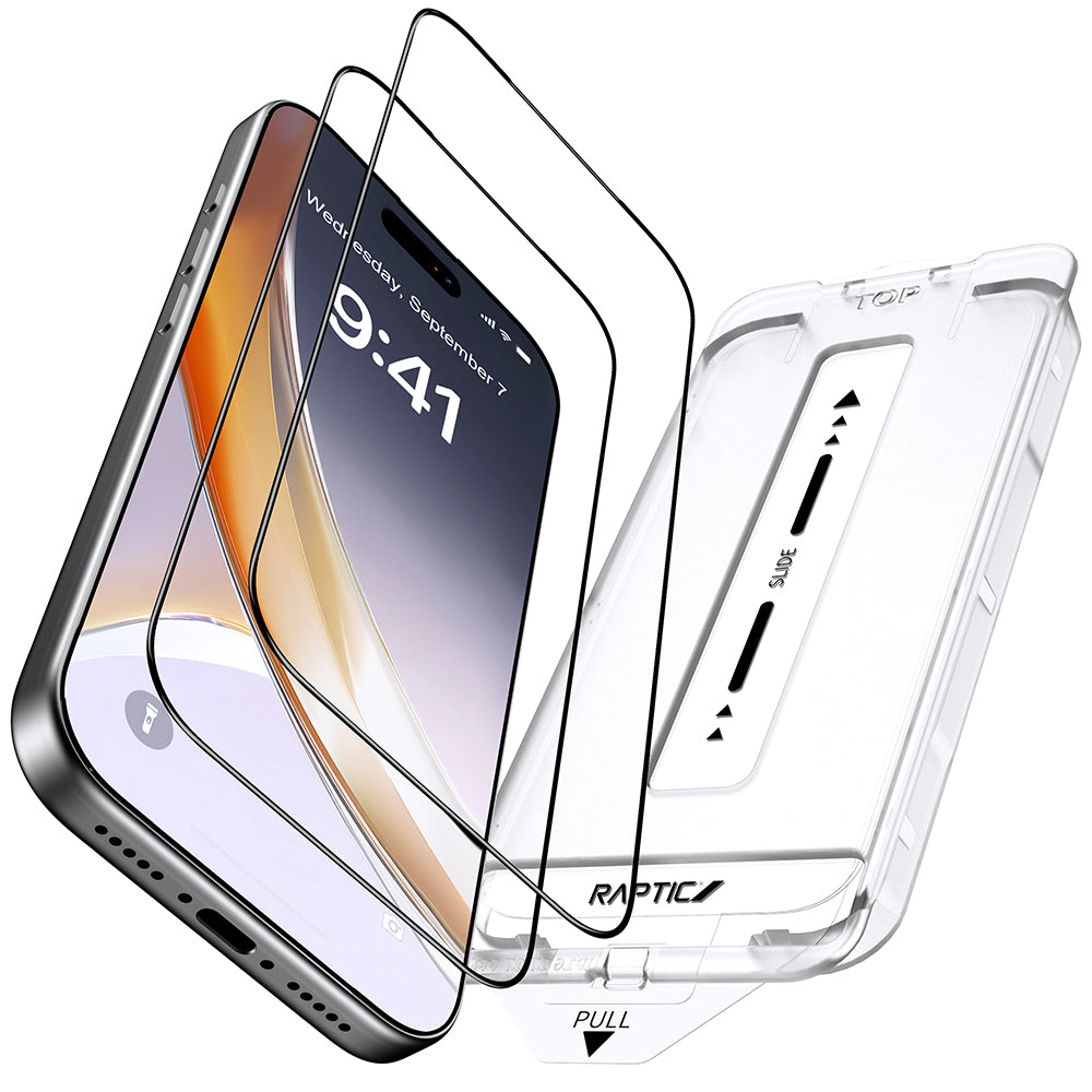 iPhone 17 Raptic Air Glass 2.5D Ekran Koruyucu 2 Adet + Kolay Uygulama Aparatlı