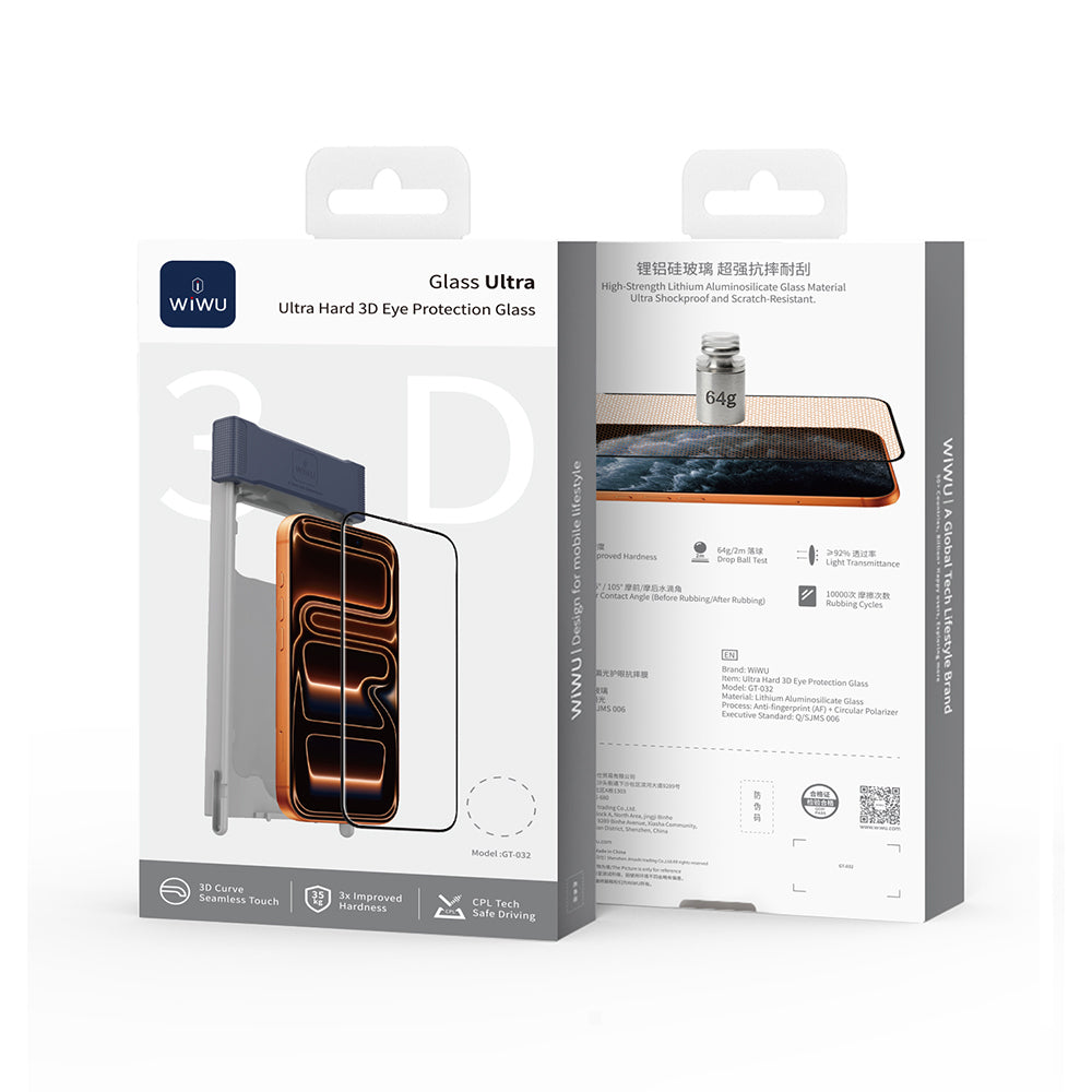 iPhone 17 Wiwu GT-032 Glass Ultra Serisi 3D Polarize Ekran Koruyucu Cam + Kolay Uygulama Aparatı