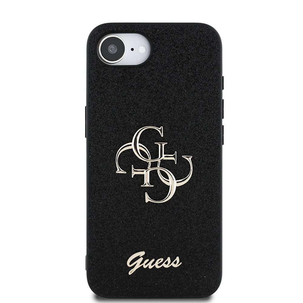 iPhone 17E Kılıf Guess Orijinal Lisanslı 4G Büyük Metal Logolu Glitter Kılıf