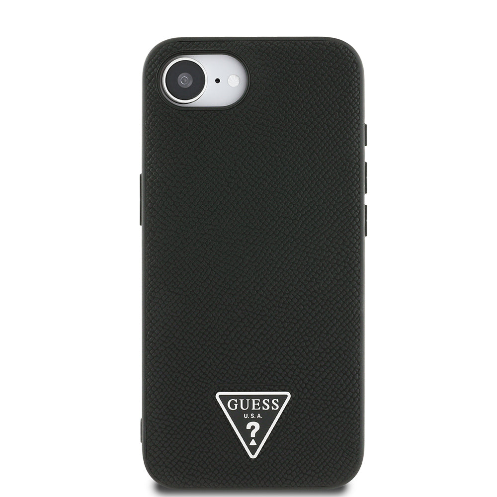 iPhone 17E Kılıf Guess Orijinal Lisanslı M-safe Şarj Özellikli Grained Triangle Kılıf