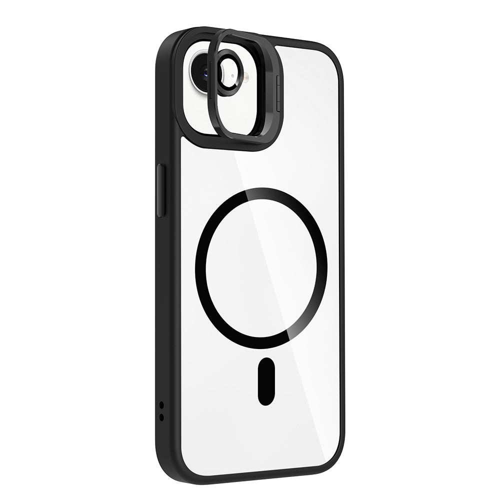 iPhone 17E Kılıf Standlı ve Kamera Lens Hediyeli M-Safe Şarj Özellikli Zore Etro Kılıf