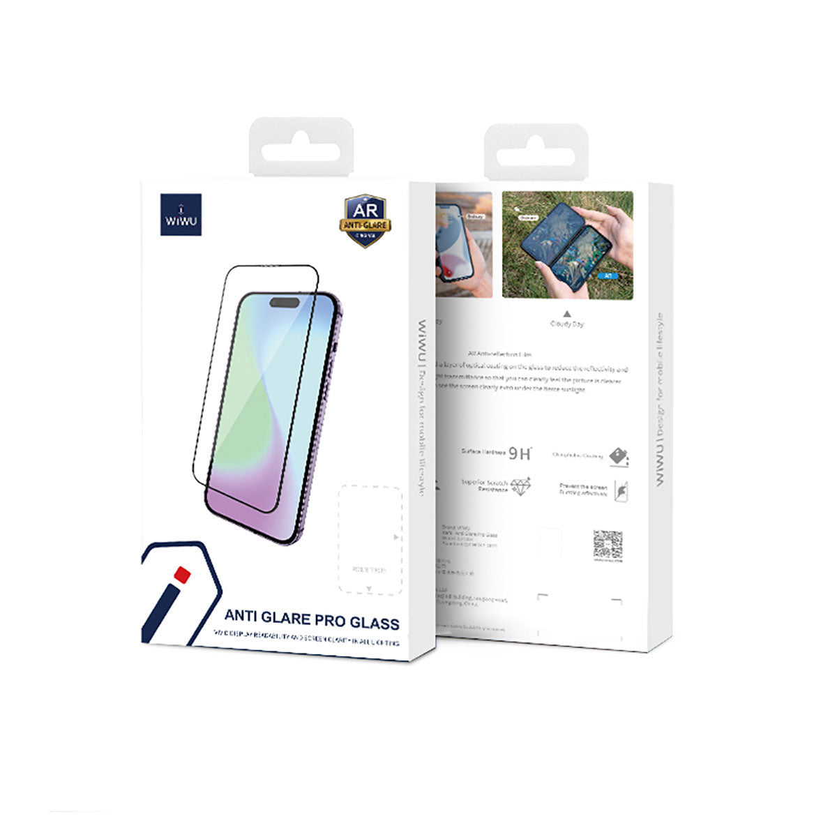 iPhone 17E Wiwu CZ-003 Mavi Işık Teknolojili Hidrofobik ve Oleofobik Parlama Önleyici Cam Ekran Koruyucu
