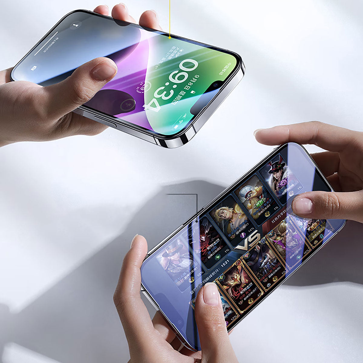 iPhone 17E Wiwu CZ-003 Mavi Işık Teknolojili Hidrofobik ve Oleofobik Parlama Önleyici Cam Ekran Koruyucu