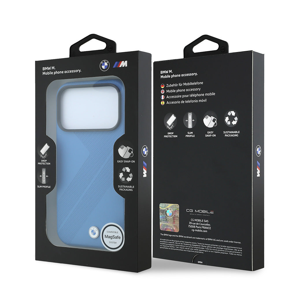 iPhone 18 Pro Kılıf BMW Orijinal Lisanslı M-safe Şarj Özellikli M Logolu Lastik İzi Desenli Kılıf