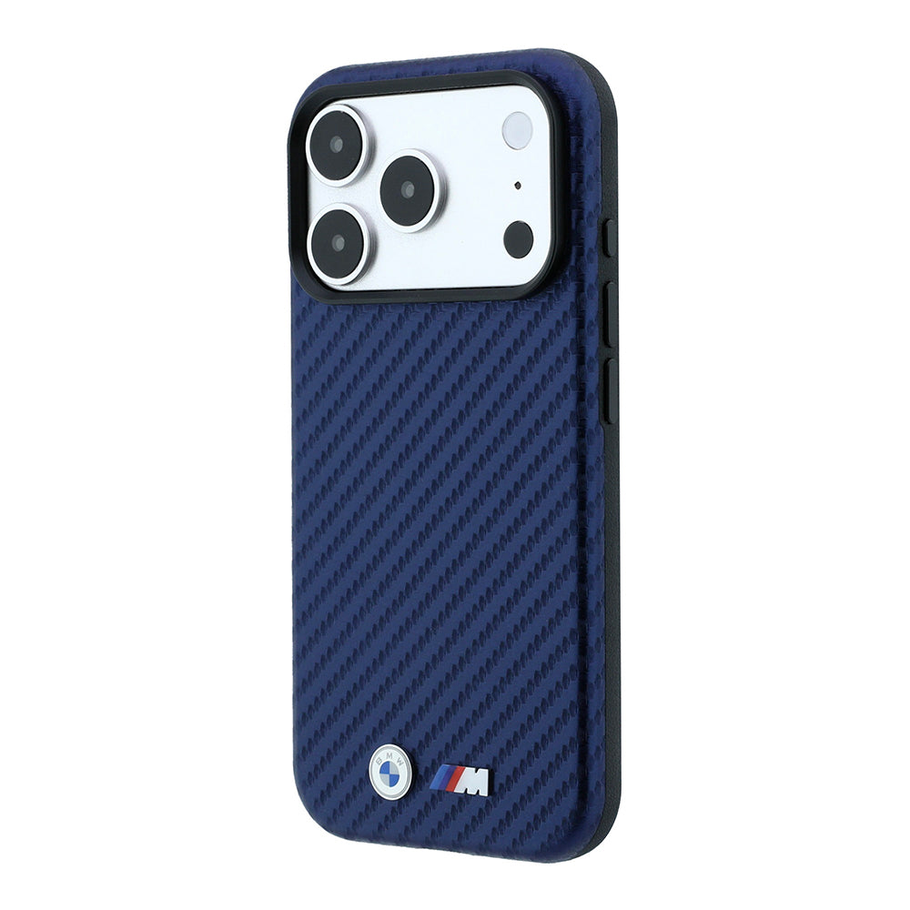 iPhone 18 Pro Kılıf BMW Orijinal Lisanslı M-safe Şarj Özellikli PU Karbon Tasarımlı Metal Logolu Kılıf
