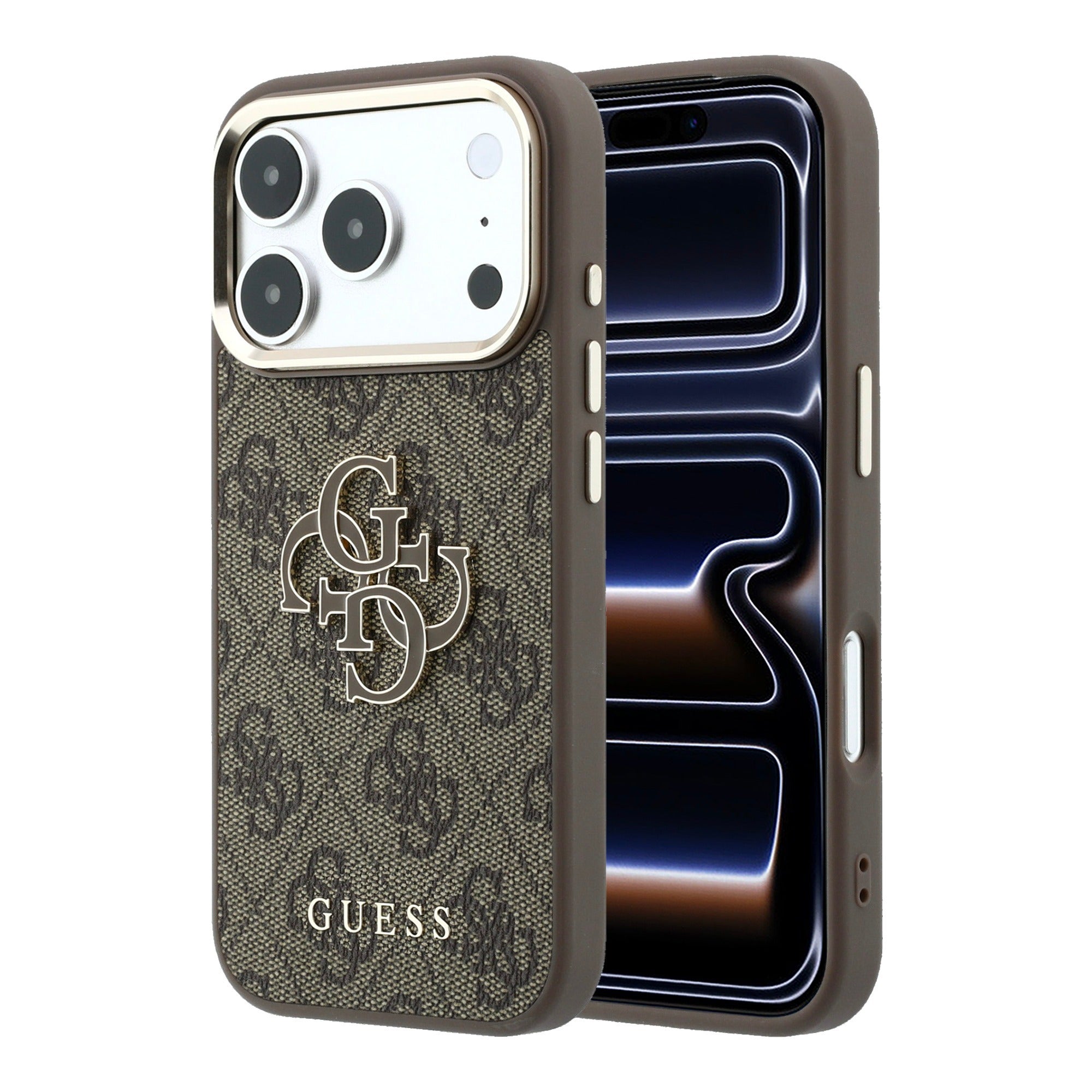 iPhone 18 Pro Kılıf Guess Orijinal Lisanslı 4G Büyük Resin Logolu PU Kılıf
