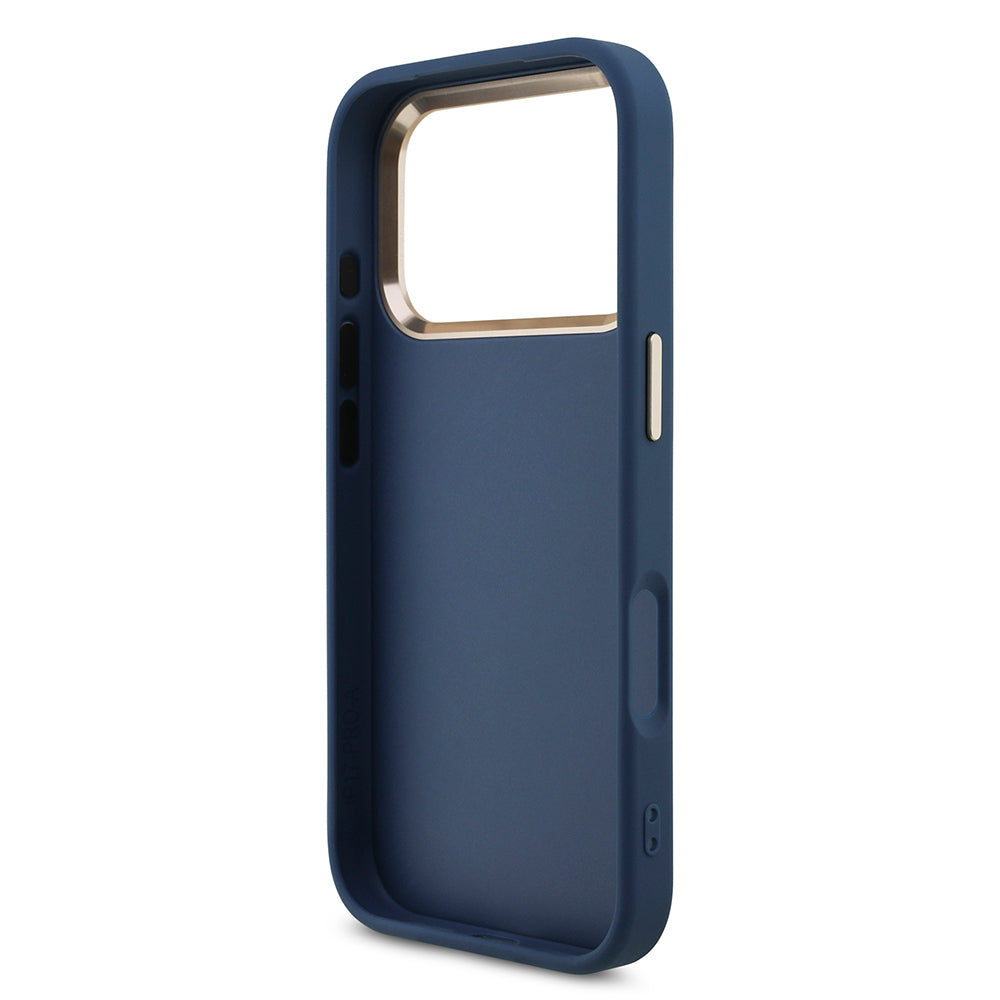iPhone 18 Pro Kılıf Guess Orijinal Lisanslı Gold Metal Kamera Çerçeveli 4G Desenli Metal Büyük 4G ve Yazı Logolu Kılıf