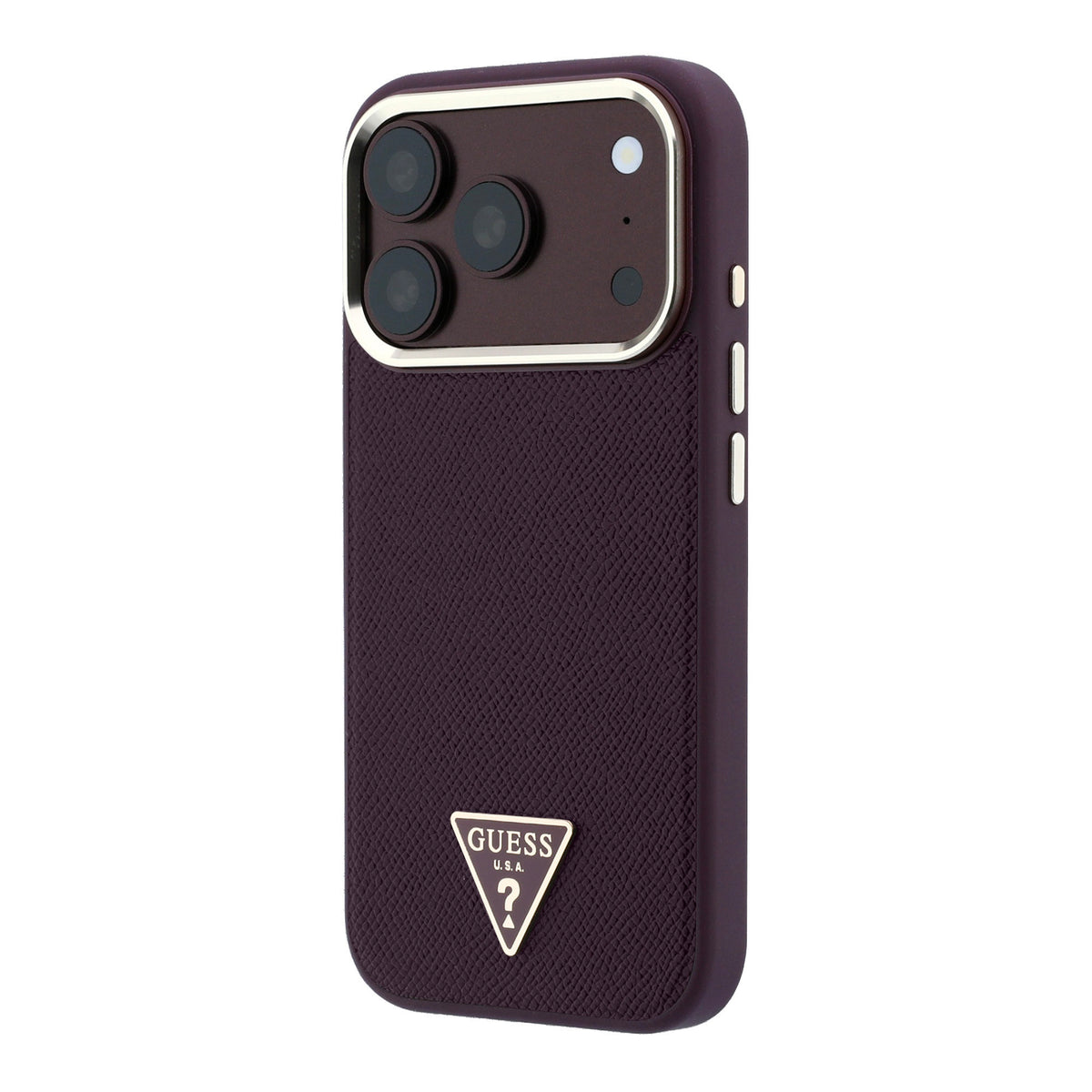 iPhone 18 Pro Kılıf Guess Orijinal Lisanslı M-safe Şarj Özellikli Grained Triangle Kılıf
