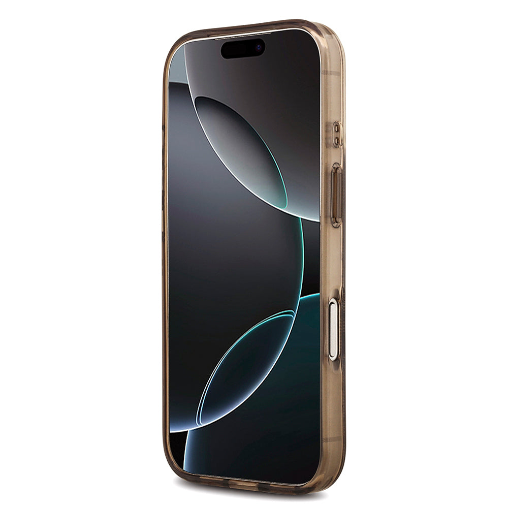 iPhone 18 Pro Kılıf Guess Orijinal Lisanslı M-safe Şarj Özellikli IML Peony ve 4G Desenli Klasik Logolu Kılıf