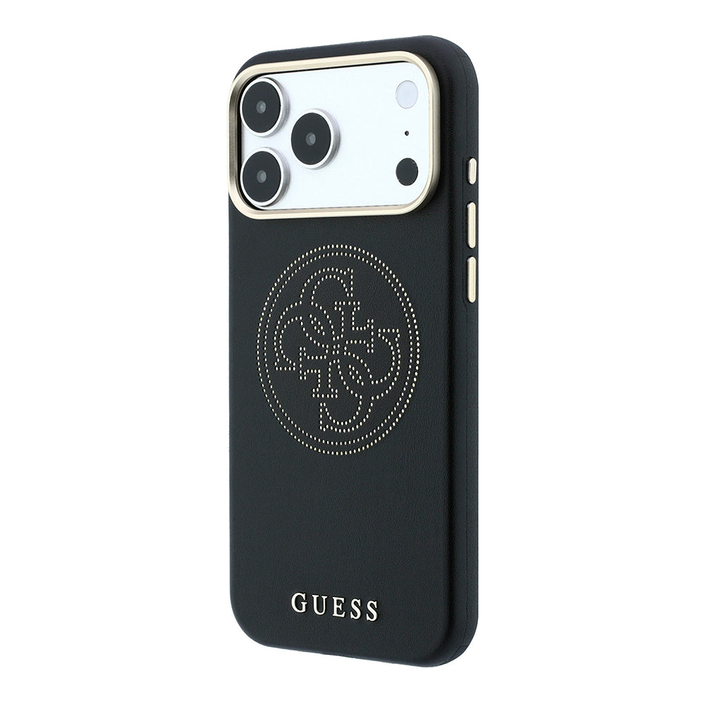 iPhone 18 Pro Kılıf Guess Orijinal Lisanslı M-safe Şarj Özellikli PU Delikli 4G ve Yazı Logolu Kılıf