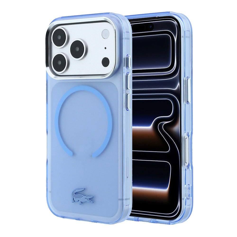 iPhone 18 Pro Kılıf Lacoste Orijinal Lisanslı M-safe C-Magnet İkonik Timsah Logolu IML Frosted Kılıf