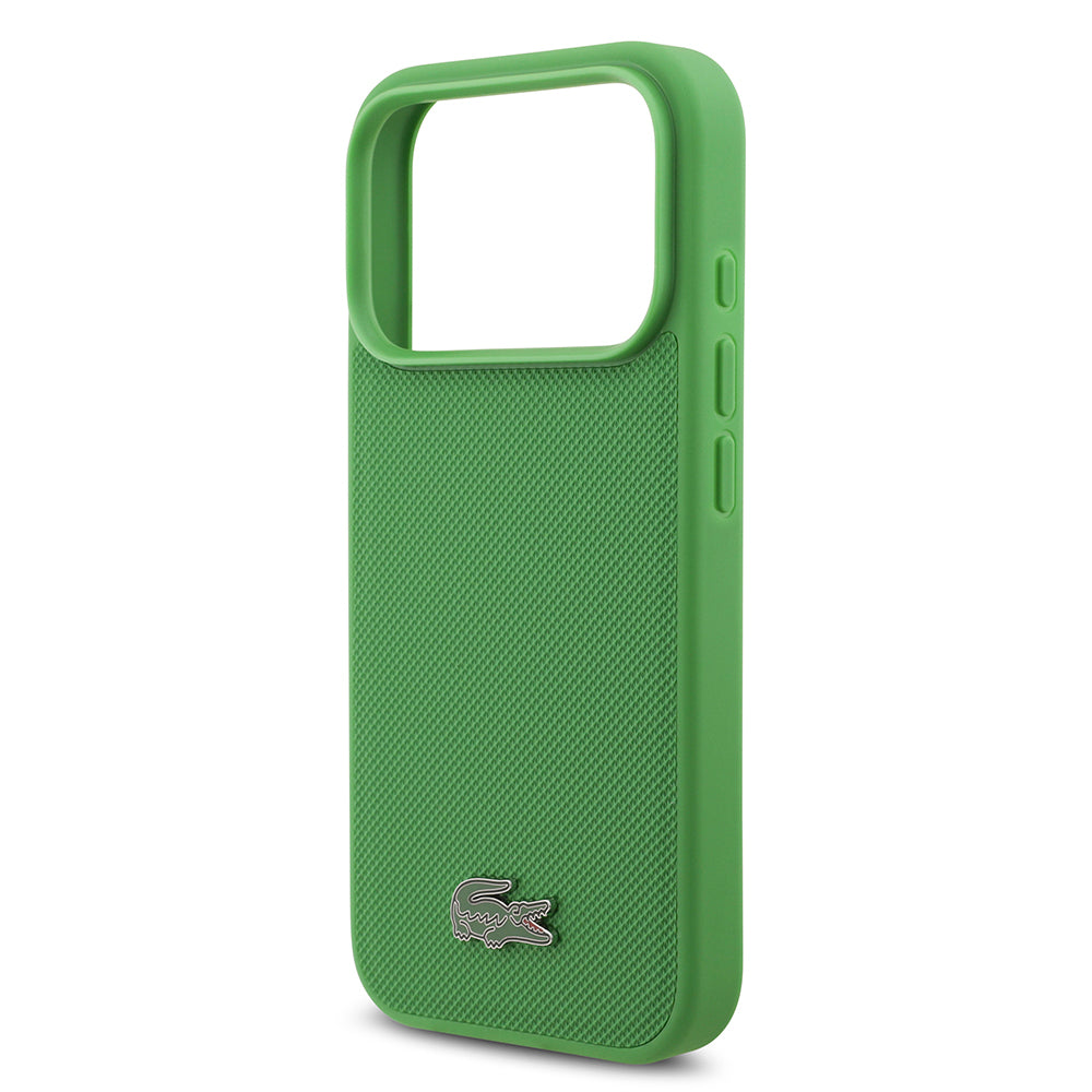 iPhone 18 Pro Kılıf Lacoste Orijinal Lisanslı M-safe Şarj Özellikli PU Pike Desenli Metal Logolu Kılıf