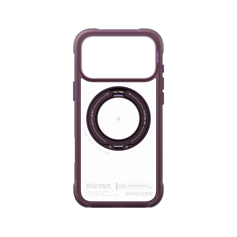 iPhone 18 Pro Kılıf M-Safe Şarj Özellikli Airbag Tasarımlı Standlı Skinarma Atlas Kılıf