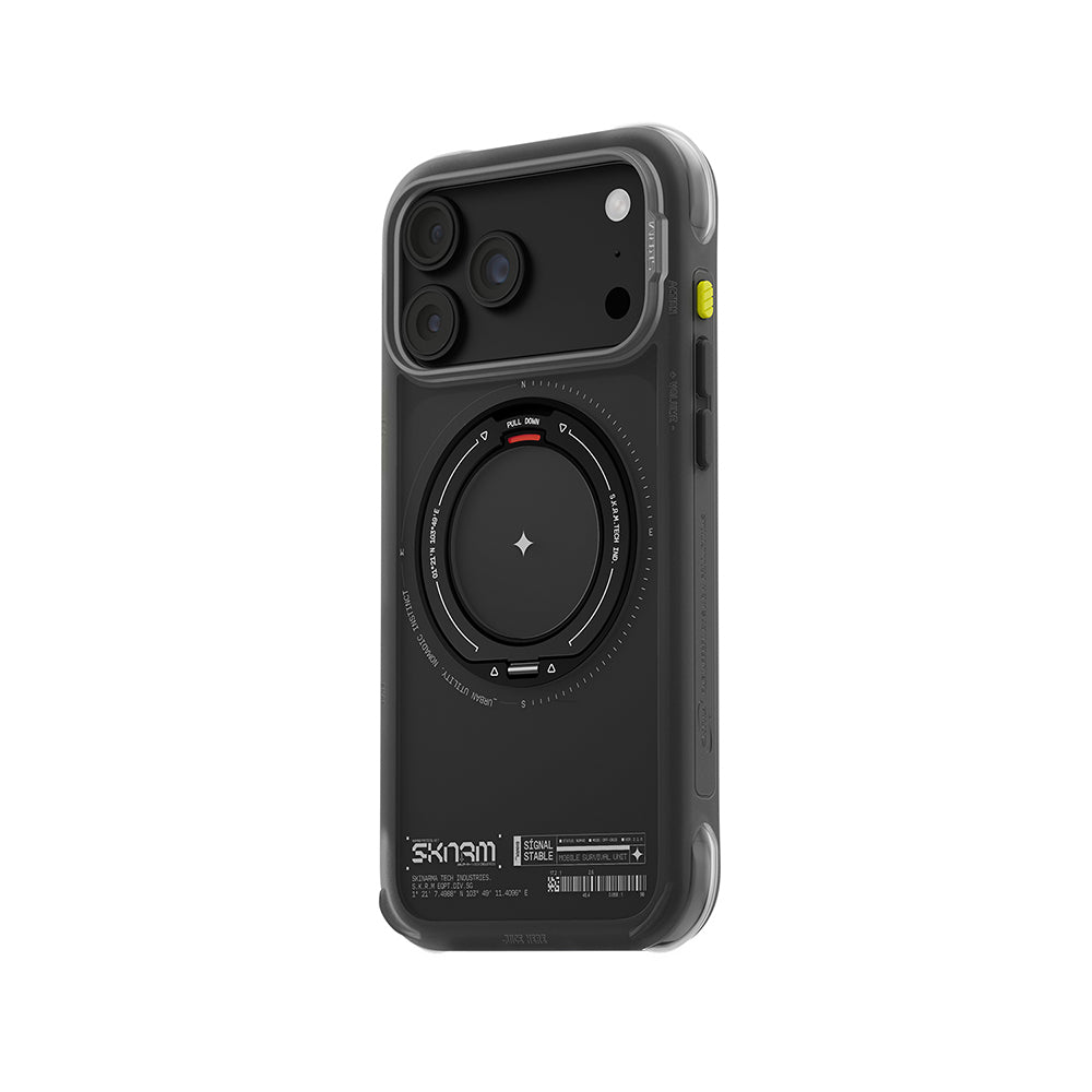 iPhone 18 Pro Kılıf M-Safe Şarj Özellikli Airbag Tasarımlı Standlı Skinarma Atlas Kılıf