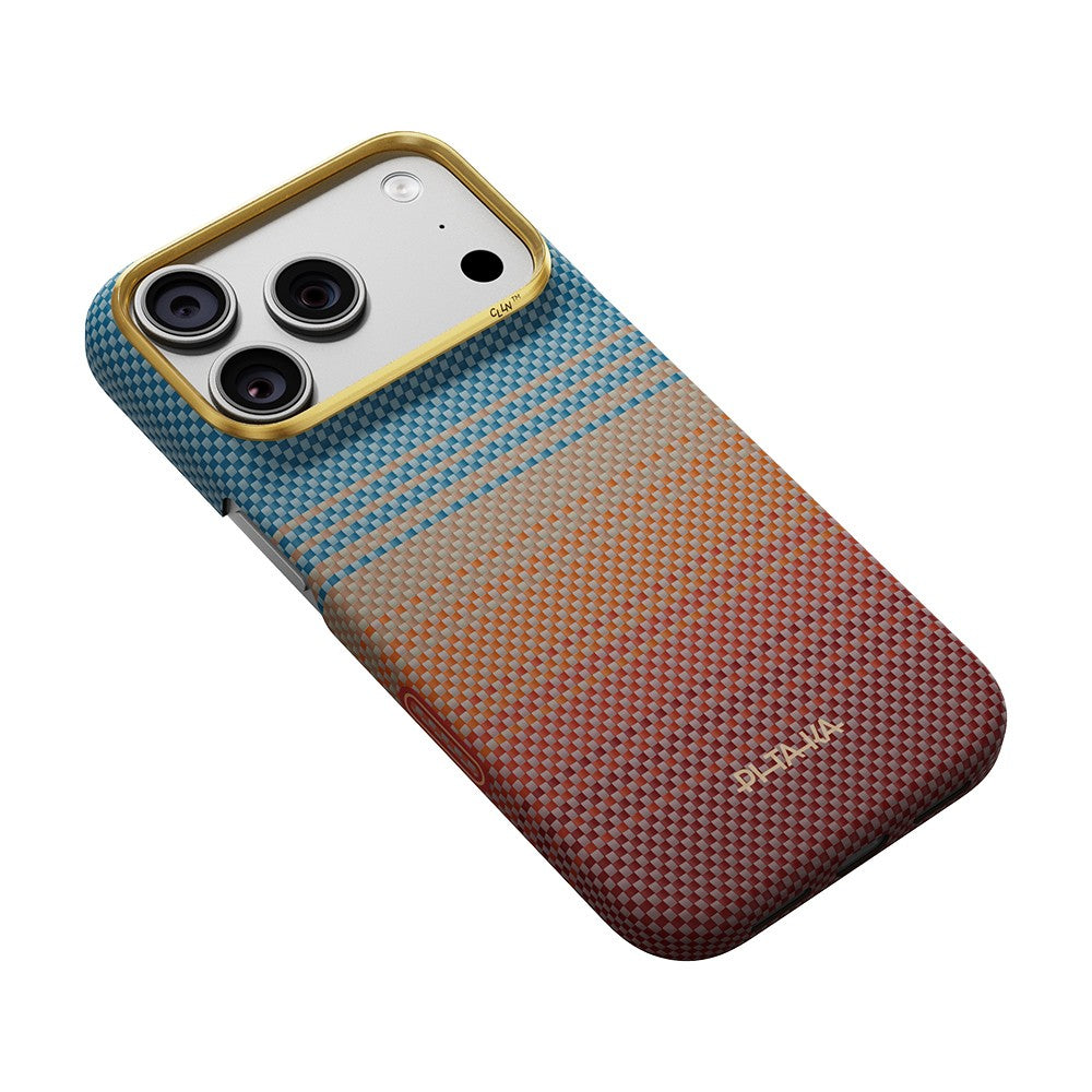 iPhone 18 Pro Kılıf M-safe Şarj Özellikli Aramid Fiber Pitaka Sunset 2.0 California Dream Serisi Kılıf