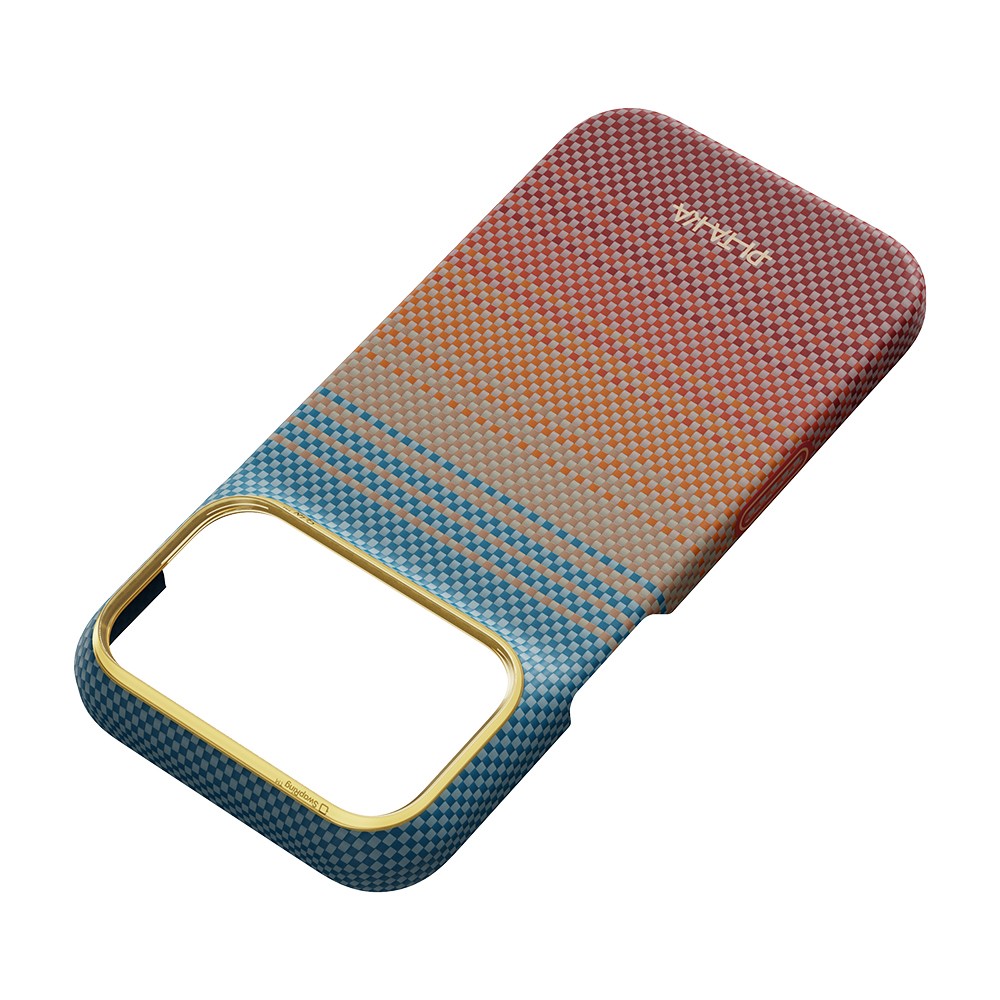 iPhone 18 Pro Kılıf M-safe Şarj Özellikli Aramid Fiber Pitaka Sunset 2.0 California Dream Serisi Kılıf