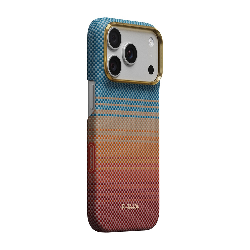 iPhone 18 Pro Kılıf M-safe Şarj Özellikli Aramid Fiber Pitaka Sunset 2.0 California Dream Serisi Kılıf