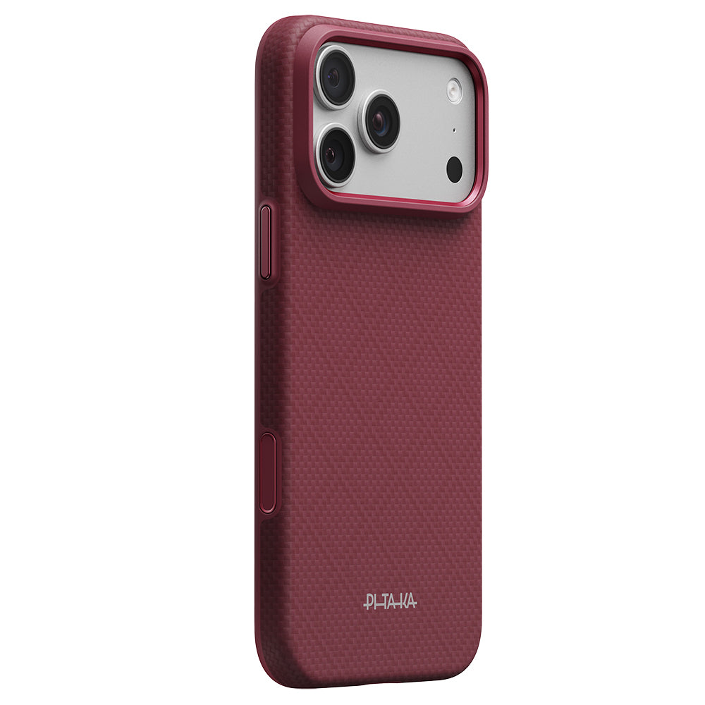 iPhone 18 Pro Kılıf M-safe Şarj Özellikli Aramid Karbon Fiber Pitaka Argyle Serisi Summa Kılıf