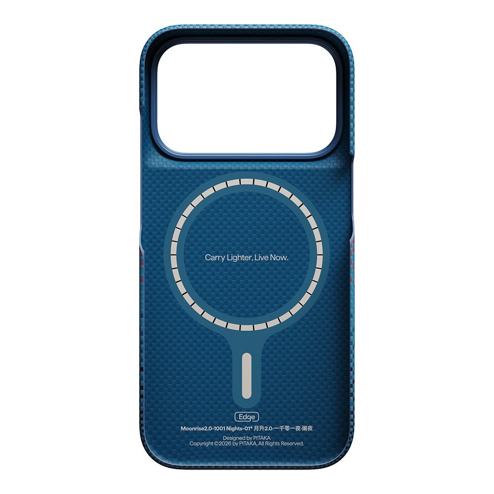 iPhone 18 Pro Kılıf M-safe Şarj Özellikli Aramid Karbon Fiber Pitaka Moonrise 2.0 Nights Serisi Kılıf