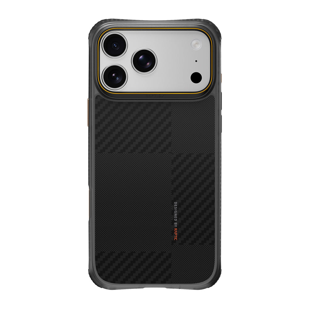 iPhone 18 Pro Kılıf M-safe Şarj Özellikli Metal Kamera Çerçeveli Raptic Aramid Dual Karbon Fiber Mondrian Serisi Kılıf