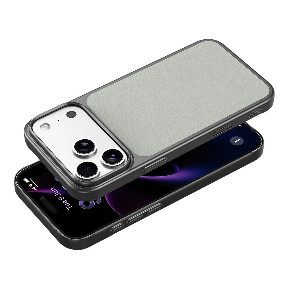 iPhone 18 Pro Kılıf M-Safe Şarj Özellikli PU Zore Paris Trexo Sert PC Kılıf