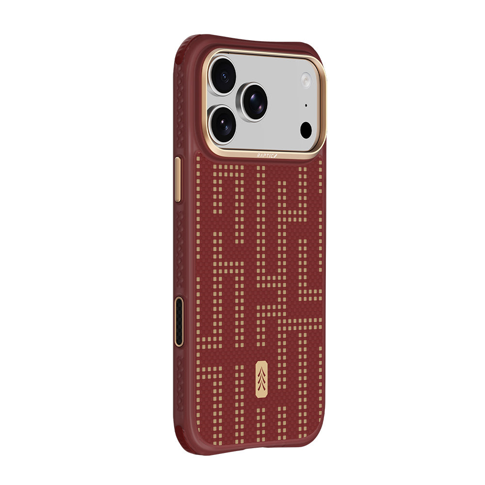 iPhone 18 Pro Kılıf M-safe Şarj Özellikli Raptic Aramid Dual Grid Serisi Karbon Kılıf