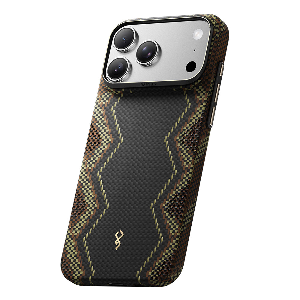 iPhone 18 Pro Kılıf M-safe Şarj Özellikli Raptic Aramid Skin Scepter Serisi Karbon Kılıf