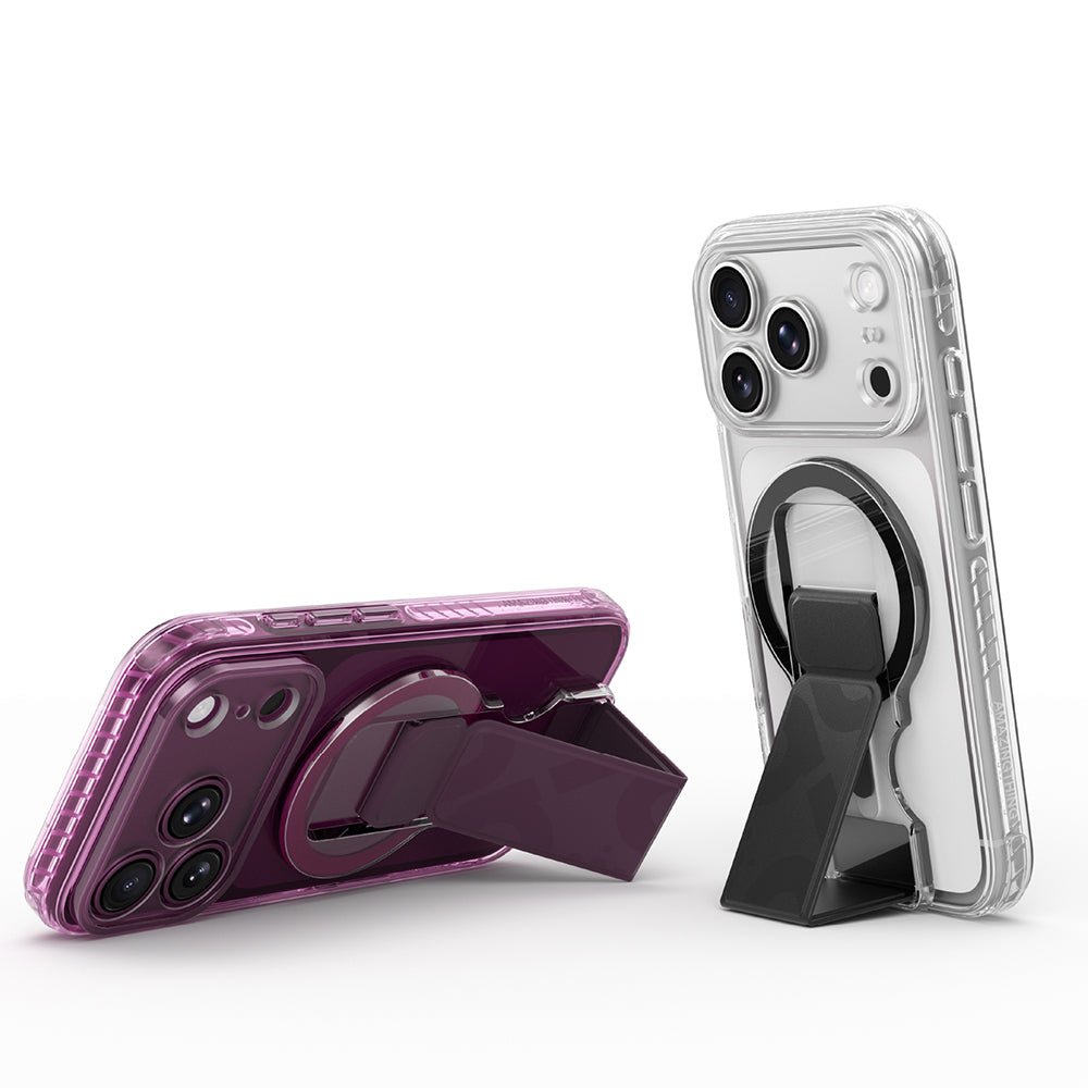 iPhone 18 Pro Kılıf M-safe Şarj Özellikli Standlı Amazingthing Titan Pro Grip Stand Serisi Kılıf