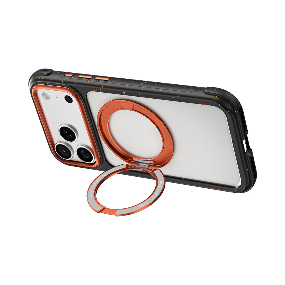 iPhone 18 Pro Kılıf M-safe Şarj Özellikli Wiwu AA-203 AeroArmor Ultra Serisi Airbag Tasarımlı Standlı Kılıf