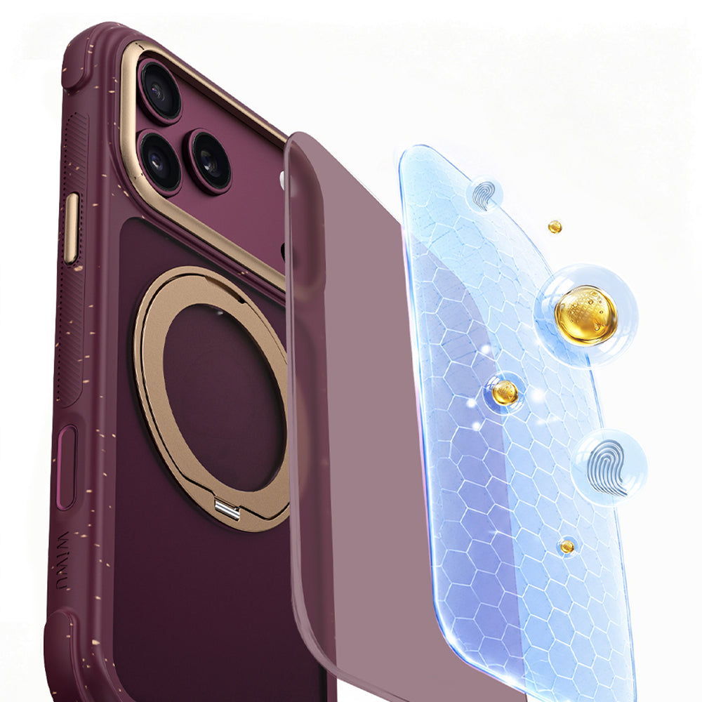 iPhone 18 Pro Kılıf M-safe Şarj Özellikli Wiwu AA-203 AeroArmor Ultra Serisi Airbag Tasarımlı Standlı Kılıf