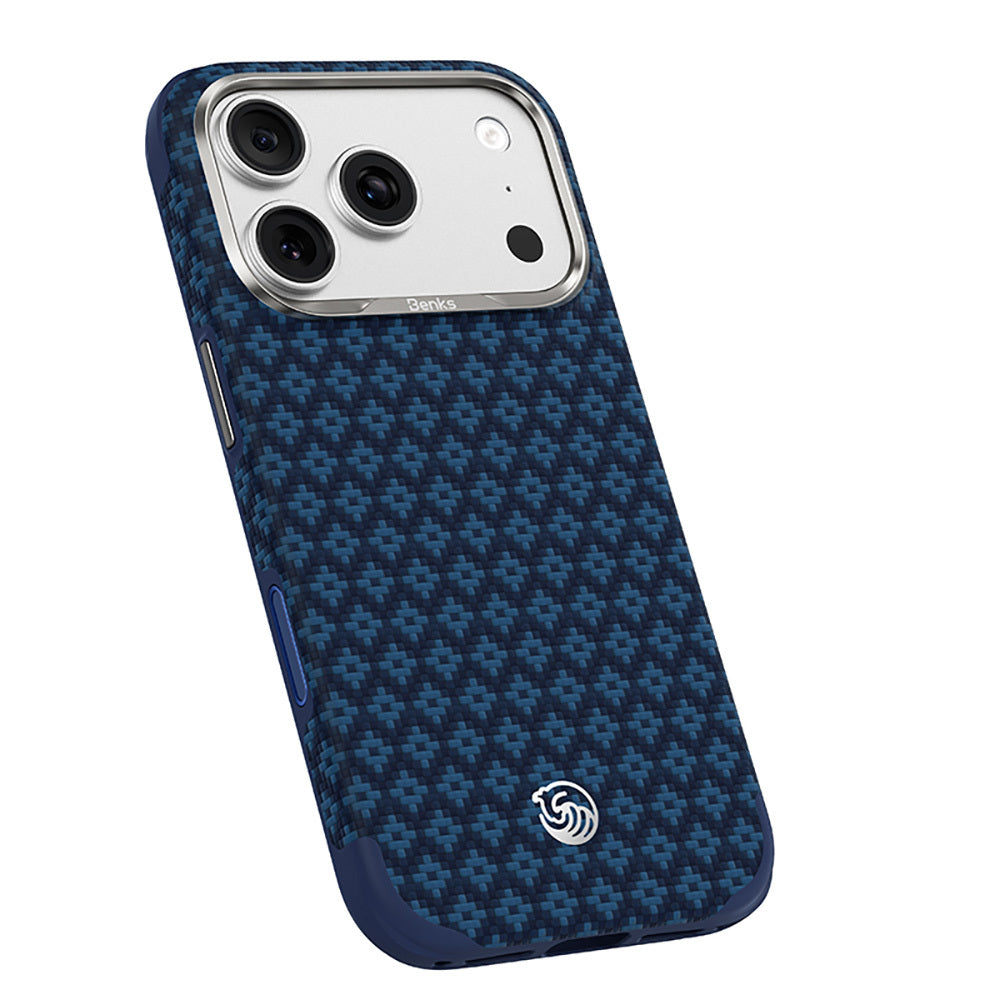 iPhone 18 Pro Kılıf M-Safe Şarj Özellikli Yükseltilmiş Kamera Çerçeveli Benks ArmorGrid ArmorEdge X9 Serisi Kevlar Karbon Kılıf