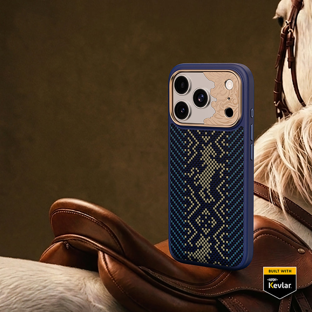 iPhone 18 Pro Kılıf M-safe Şarj Özellikli Yükseltilmiş Kamera Çerçeveli Karbon Fiber Tasarımlı Benks Knight ArmorPro Kevlar Kılıf