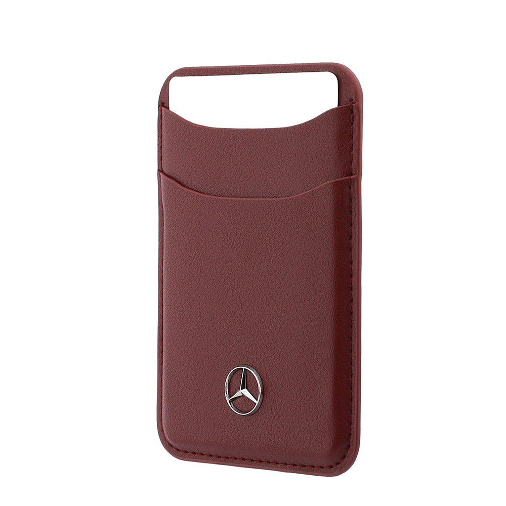 iPhone 18 Pro Kılıf Mercedes Benz Orijinal Lisanslı M-safe Şarj Özellikli PU Deri 3D Metal Logolu Kartlıklı Kılıf