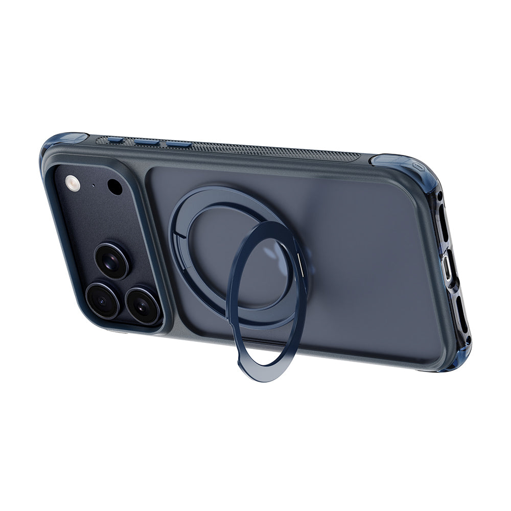 iPhone 18 Pro Kılıf Wiwu AG-203 AeroGuard Ultra Serisi M-safe Şarj Özellikli Airbag Tasarımlı Standlı Kılıf