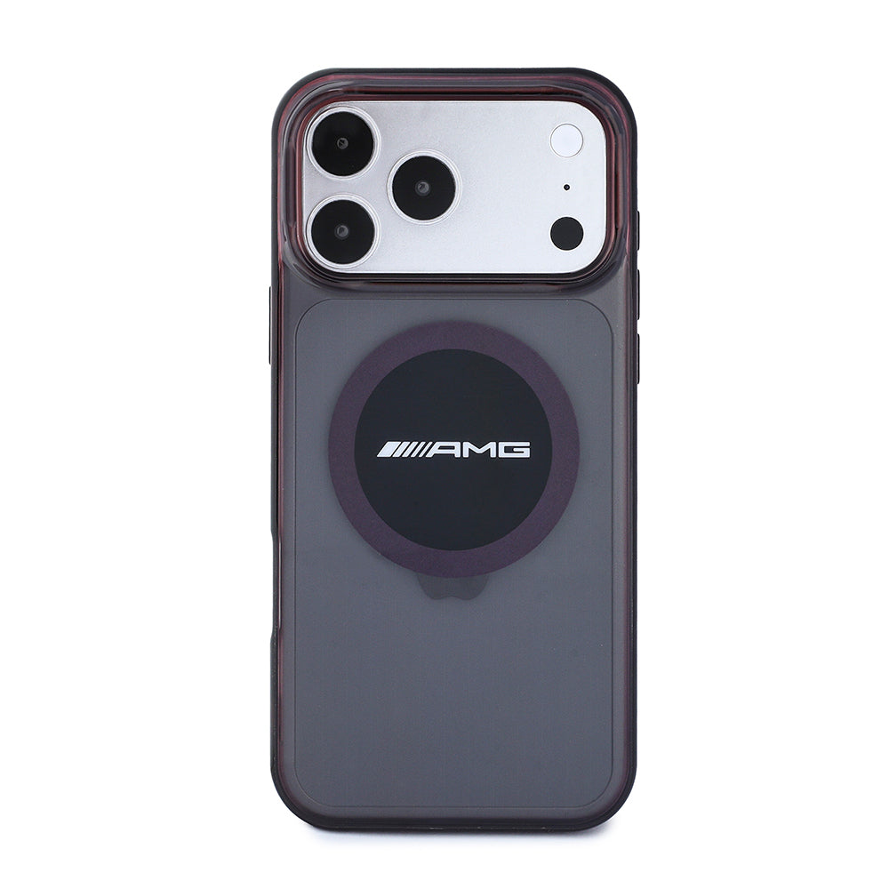 iPhone 18 Pro Max Kılıf AMG Orijinal Lisanslı M-safe Şarj Özellikli Transparan IML Baskı Logolu Bicolor Block Kılıf