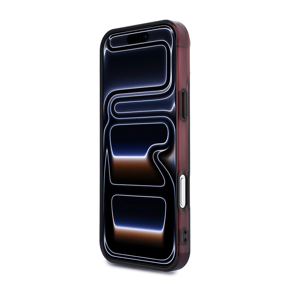 iPhone 18 Pro Max Kılıf AMG Orijinal Lisanslı M-safe Şarj Özellikli Transparan IML Baskı Logolu Bicolor Block Kılıf