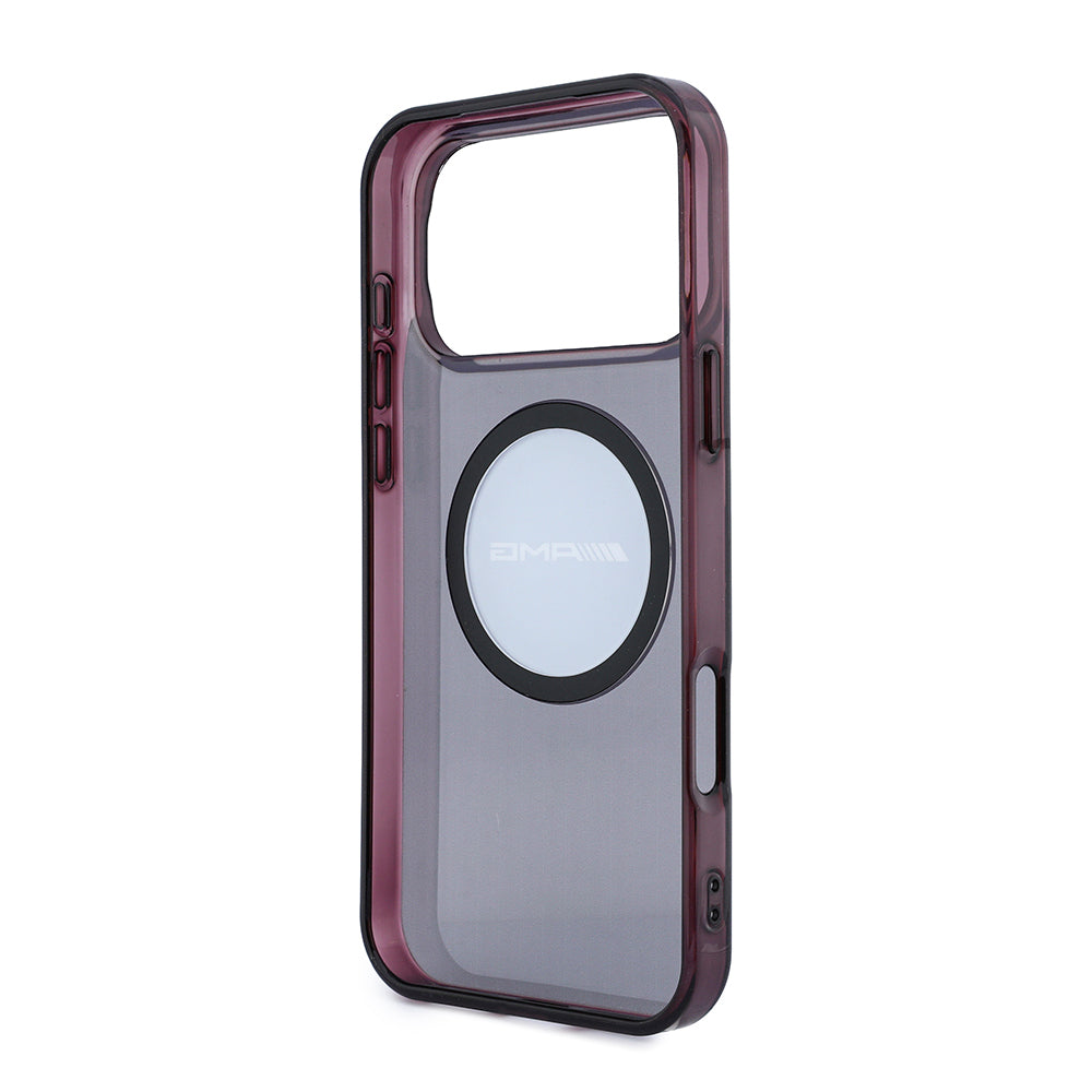iPhone 18 Pro Max Kılıf AMG Orijinal Lisanslı M-safe Şarj Özellikli Transparan IML Baskı Logolu Bicolor Block Kılıf