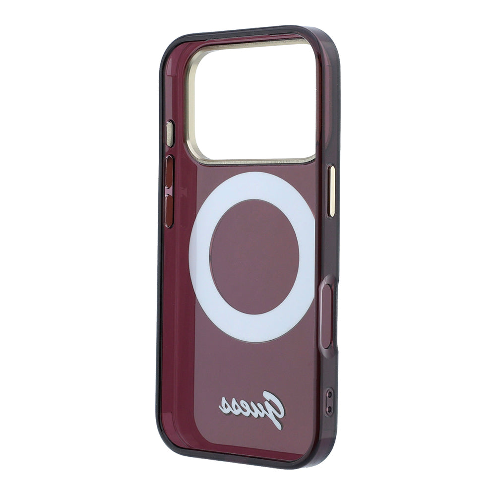 iPhone 18 Pro Max Kılıf Guess Orijinal Lisanslı M-safe Şarj Özellikli 360 Derece Dönebilen Standlı Metal Yazı Logolu Silikon Kılıf