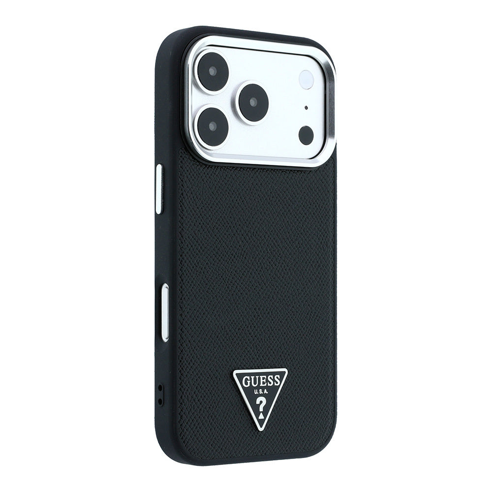 iPhone 18 Pro Max Kılıf Guess Orijinal Lisanslı M-safe Şarj Özellikli Grained Triangle Kılıf