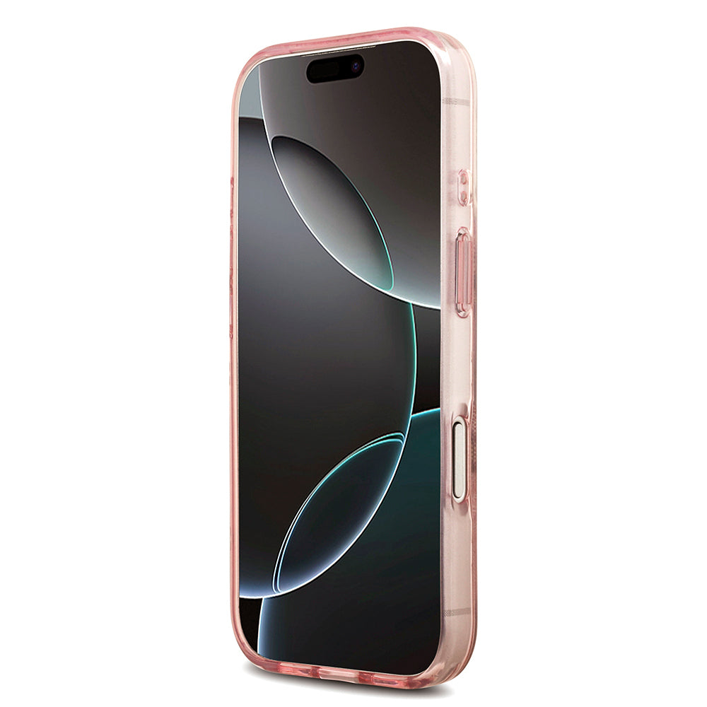 iPhone 18 Pro Max Kılıf Guess Orijinal Lisanslı M-safe Şarj Özellikli IML Peony ve 4G Desenli Klasik Logolu Kılıf