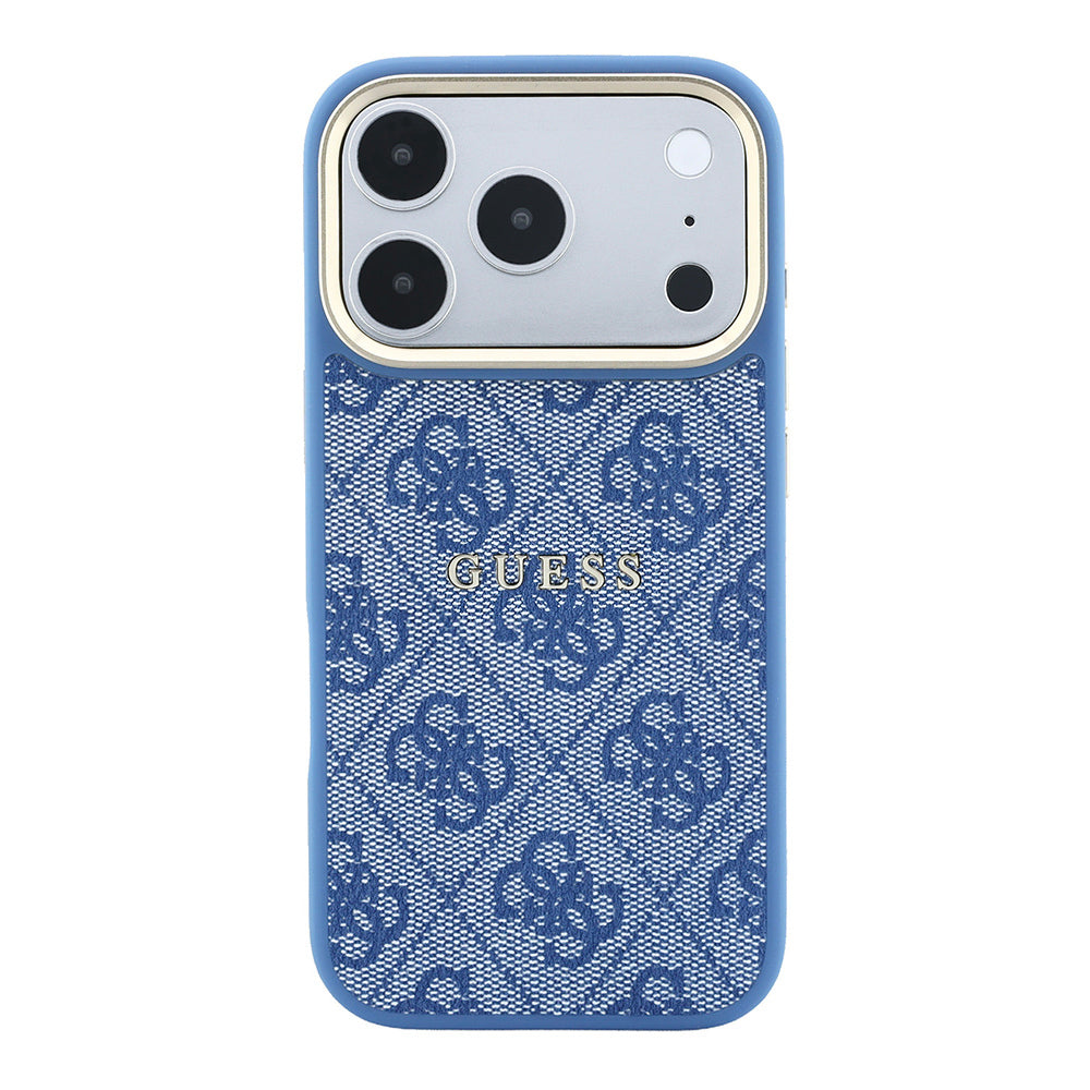 iPhone 18 Pro Max Kılıf Guess Orijinal Lisanslı M-safe Şarj Özellikli Metal Kamera Çerçeveli C-Magnet 4G Desenli Yazı Logolu Kılıf