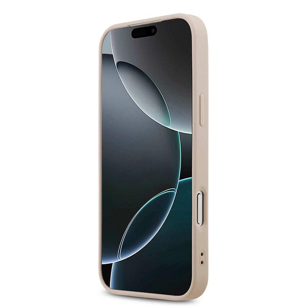 iPhone 18 Pro Max Kılıf Guess Orijinal Lisanslı M-safe Şarj Özllikli PU Deri Taşlı Üçgen Logo 4G Desenli Strass Kılıf