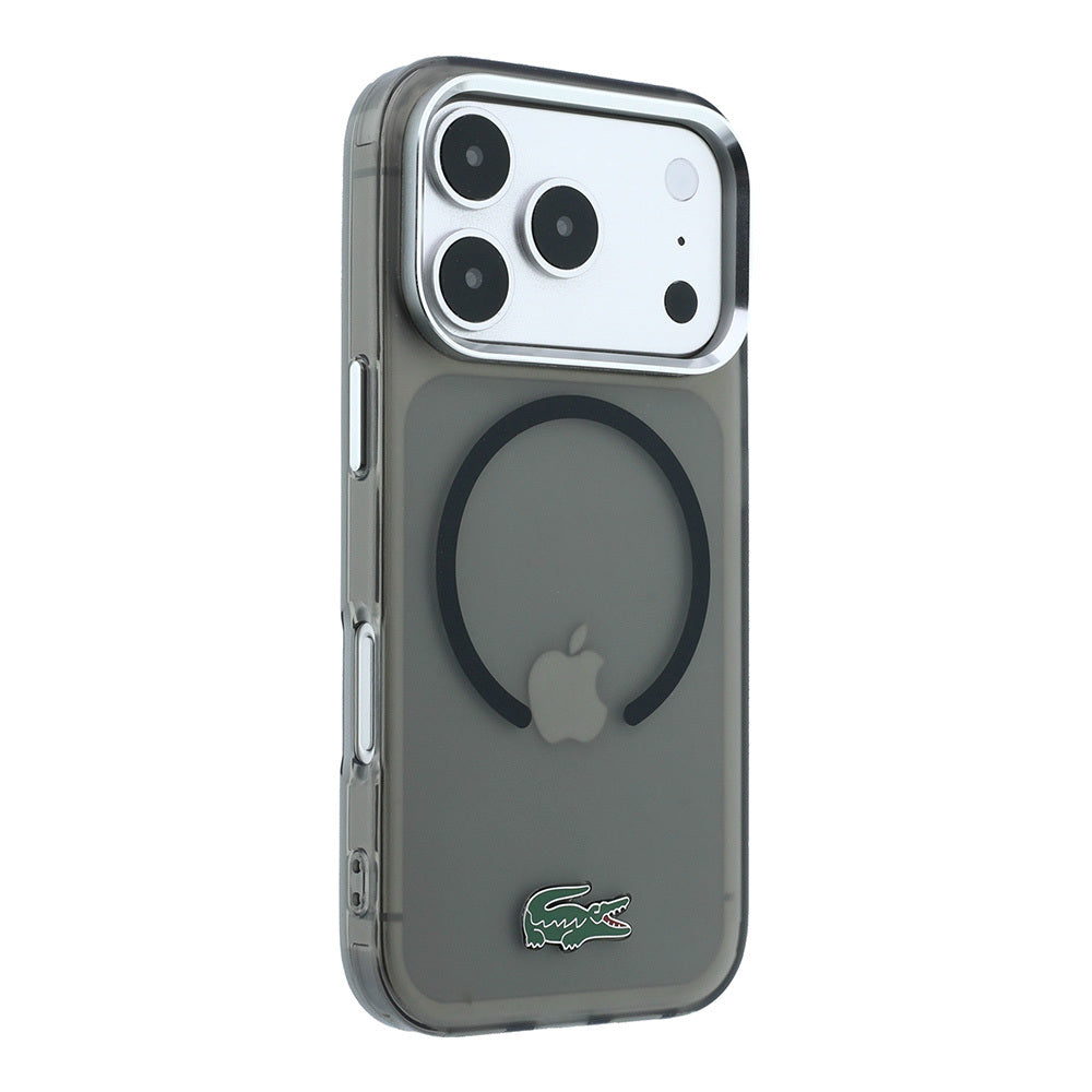iPhone 18 Pro Max Kılıf Lacoste Orijinal Lisanslı M-safe Şarj Özellikli Lake Timsah Logolu IML Frosted Kılıf