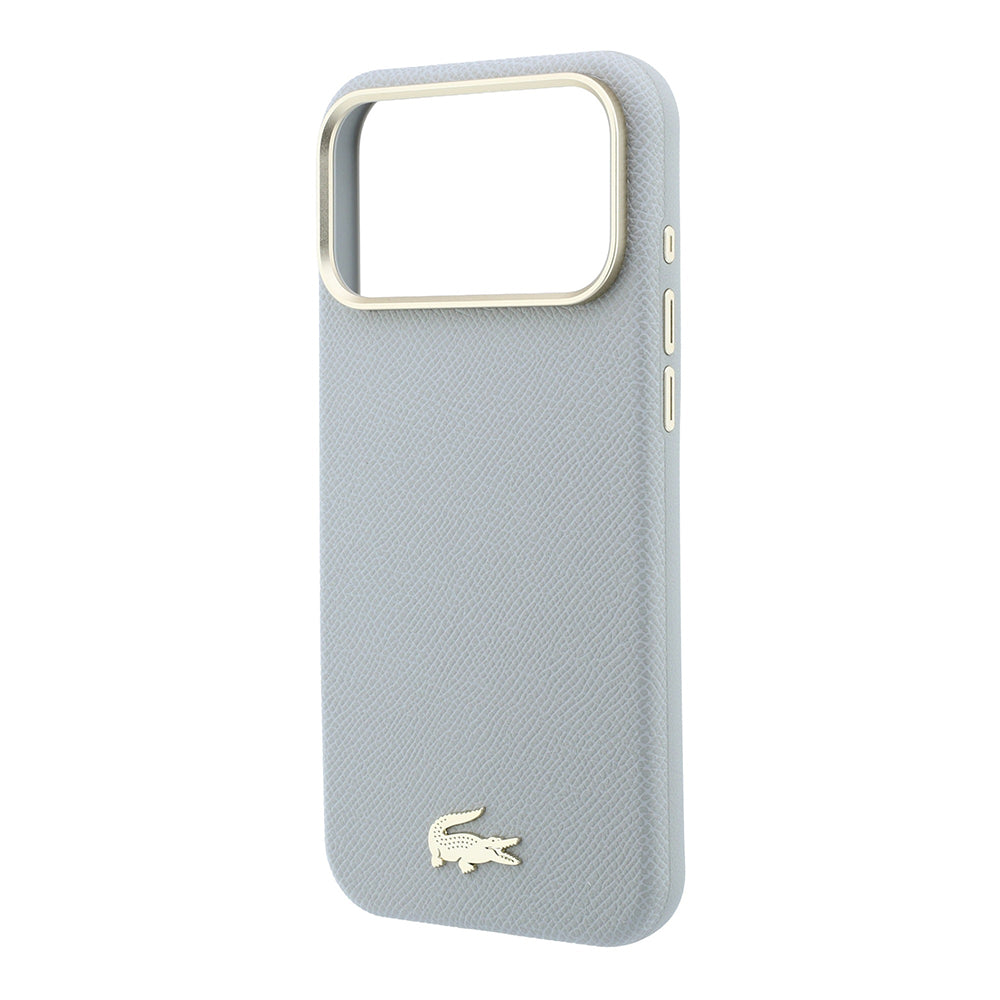 iPhone 18 Pro Max Kılıf Lacoste Orijinal Lisanslı M-Safe Şarj Özellikli PVC Yarı Pike Desenli Arka Yüzey İkonik Timsah Dokuma Logolu Kılıf